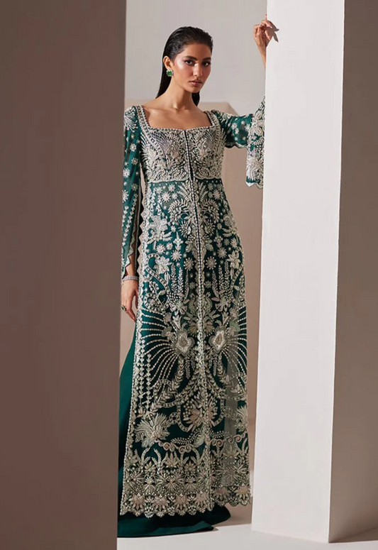 organza dresses design HAPPY CLOTHING IVORY FLORAL ORGANZA MAXI DRESS WITH COLORFUL BUTTERFLIES IN White