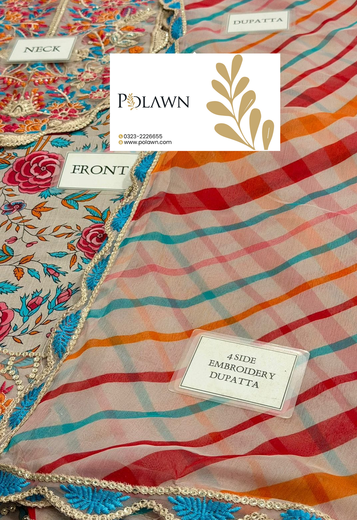 Embroidered Lawn 3 Piece Unstitched Suit ACL-EID-08 - Summer Collection