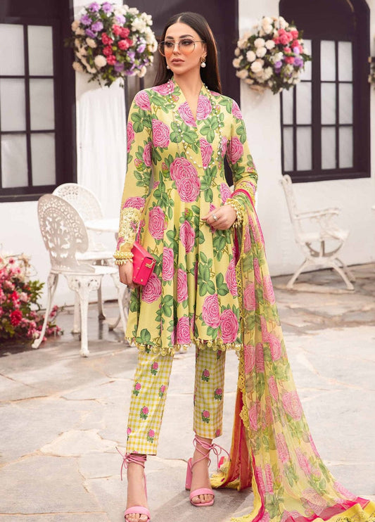 Embroidered Lawn 3 Piece Unstitched Suit MBL-MPT-2103-A-24 - Summer Collection