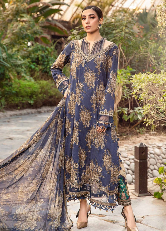 Embroidered Lawn 3 Piece Unstitched Suit MBL-MPT-2110-B-24 - Summer Collection