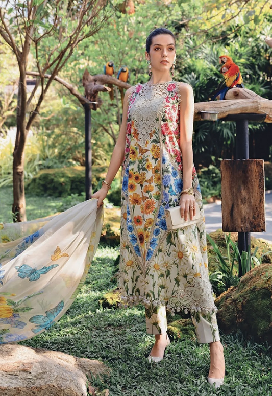 Embroidered Lawn 3 Piece Unstitched Suit MBL-MPT-2910-A-26 - Summer Collection