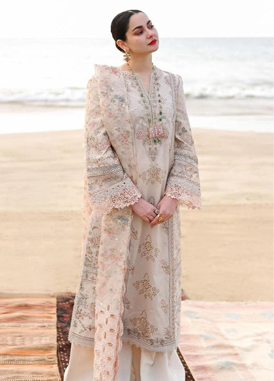 Embroidered Lawn 3 Piece Unstitched Suit QL-SP-03-KHANSA-23 - Summer Collection