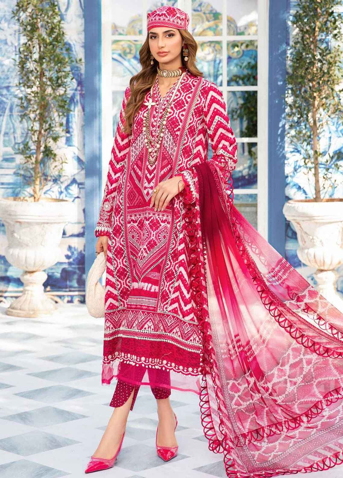 Embroidered Lawn 3 Piece Unstitched Suit MBL-MPT-2208-A-24 - Summer Collection