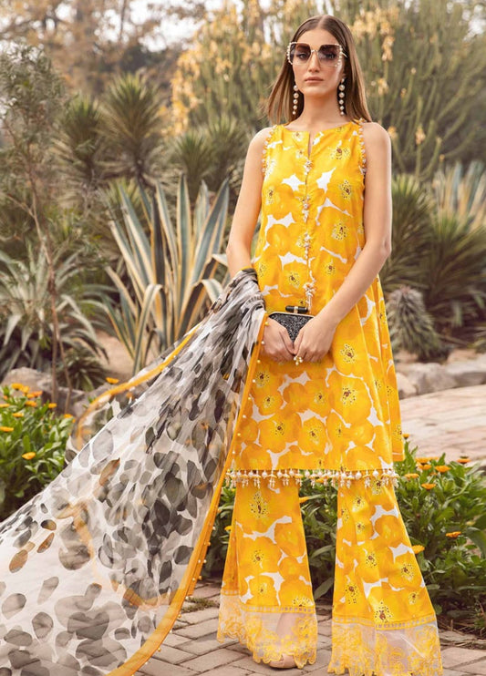 Embroidered Lawn 3 Piece Unstitched Suit MBL-MPT-2112-B-24- Summer Collection