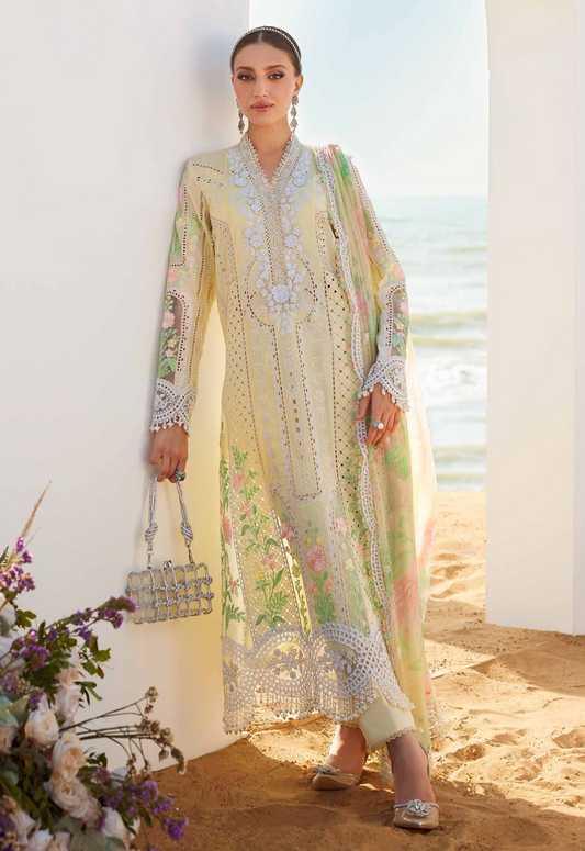 Embroidered Lawn 3 Piece Unstitched Suit  MBL-EL-25-04 - Summer Collection