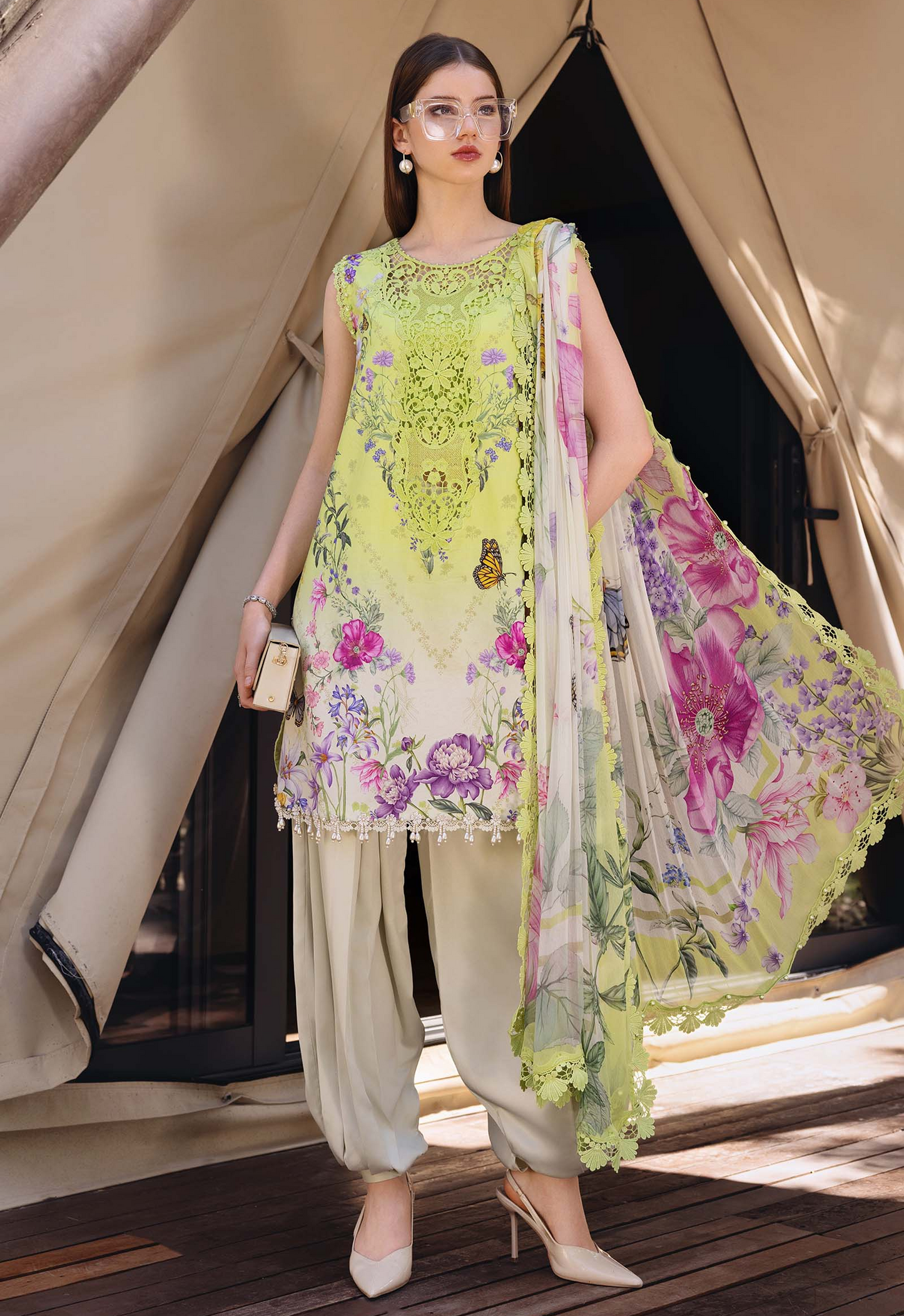 Embroidered Lawn 3 Piece Unstitched Suit MBL-MPT-2909-A-26 - Summer Collection
