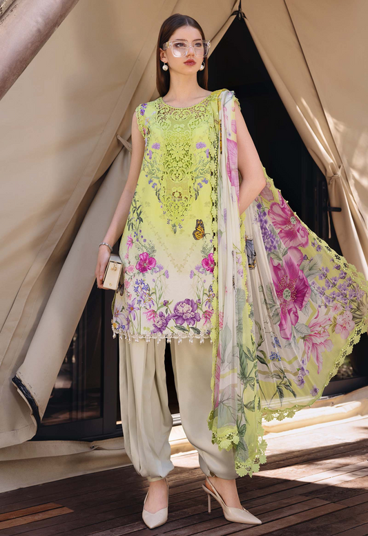 Embroidered Lawn 3 Piece Unstitched Suit MBL-MPT-2909-A-26 - Summer Collection