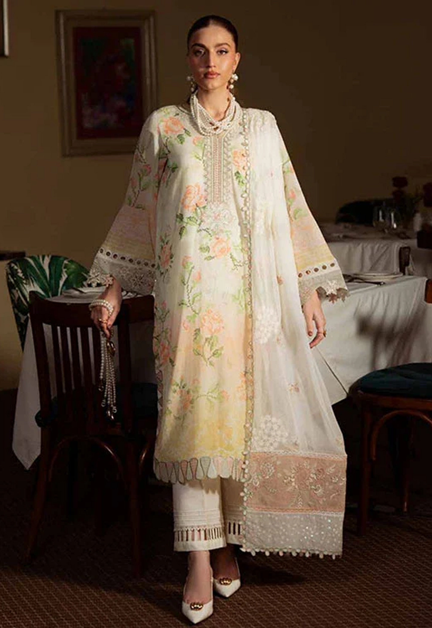 Embroidered Lawn 3 Piece Unstitched Suit NL-WM-NS-163 - Summer Collection