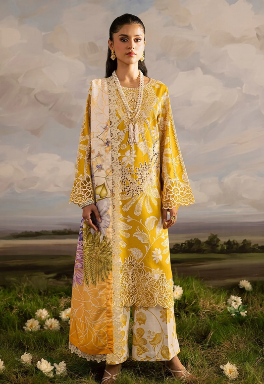 Embroidered Lawn 3 Piece Unstitched Suit ML-K-03 - Summer Collection