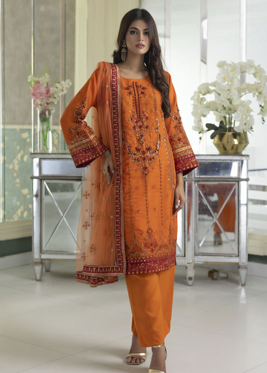Aashiyan By Polawn Embroidered Stitched 3 Piece Organza Suit PD-23-202 Ready to Wear