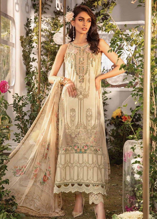 Embroidered Lawn 3 Piece Unstitched Suit MBL-MPT-2104-A-24 - Summer Collection