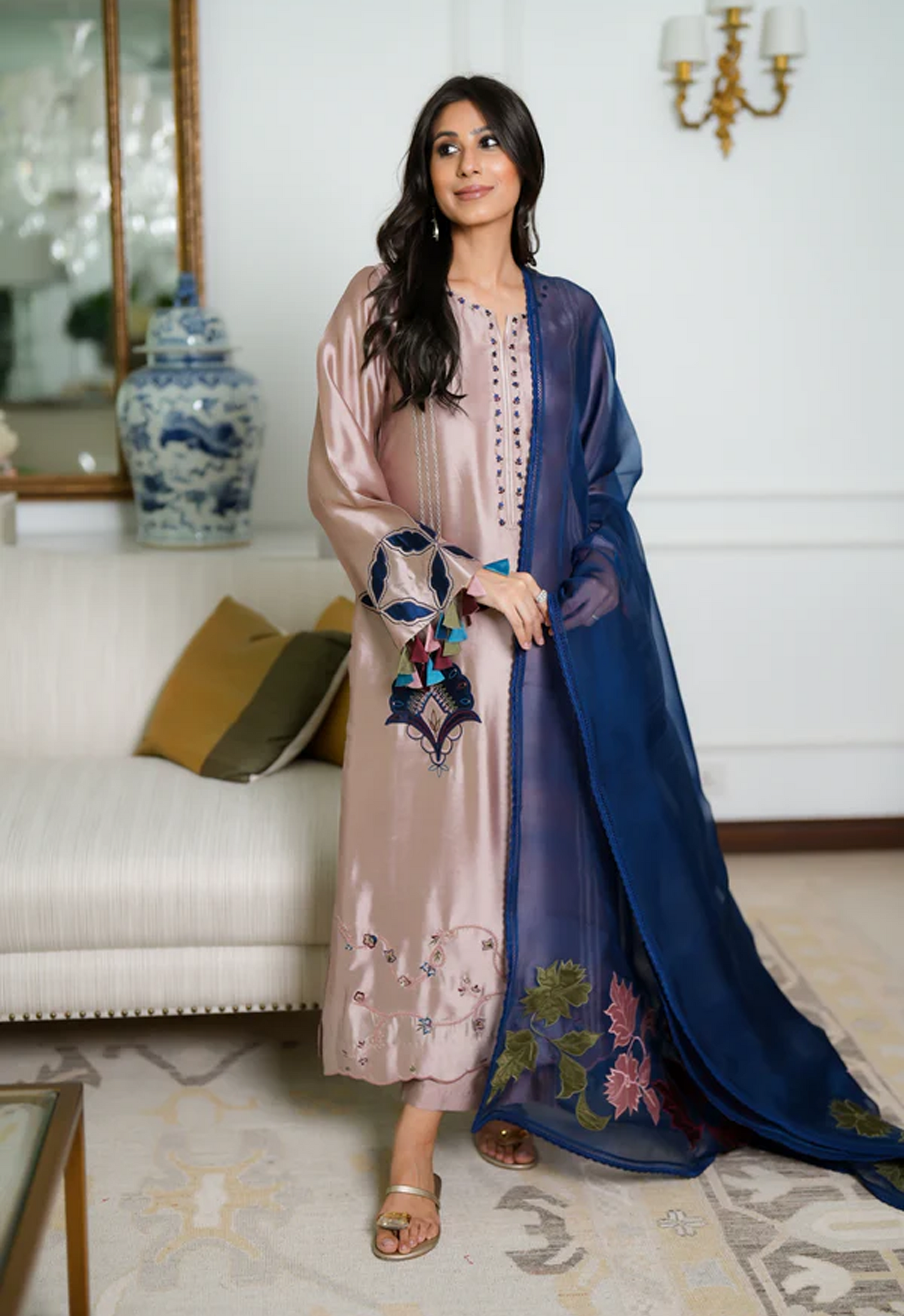 Embroidered Chiffon 3 Piece Unstitched Suit FRS-HU-EIREN - Summer Collection