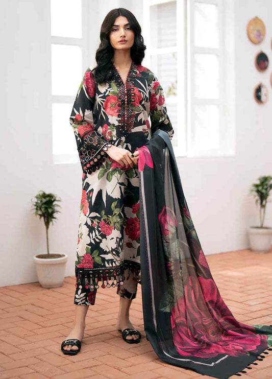 Printed Lawn 3 Piece Unstitched Suit  BL-UF-532 - Party Wear