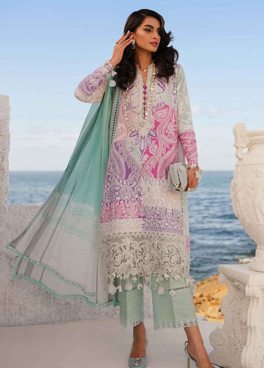 Embroidered Lawn 3 Piece Unstitched Suit SSL-M241-015-B-24 - Summer Collection