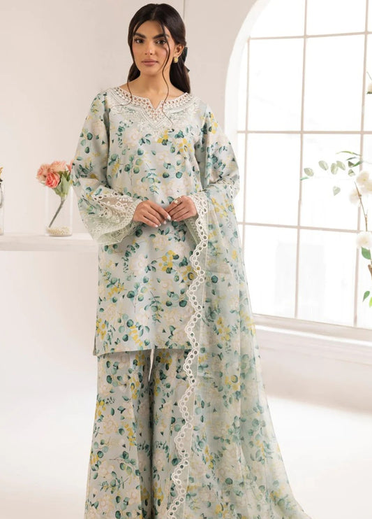 Embroidered Lawn 3 Piece Unstitched Suit ML-PLS-114-24 - Summer Collection