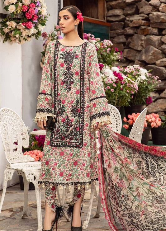 Embroidered Lawn 3 Piece Unstitched Suit MBL-MPT-2113-A-24 - Summer Collection