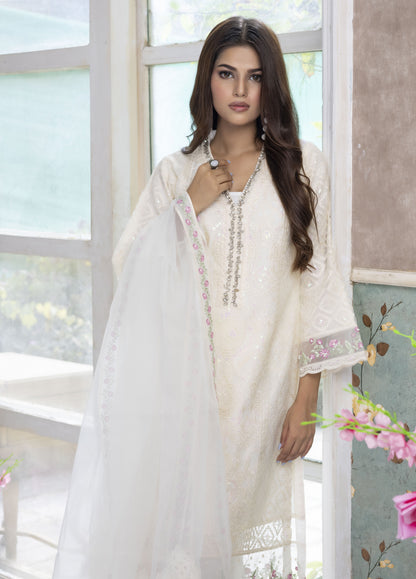 Aashiyan By Polawn Embroidered Stitched 3 Piece Organza Suit PD-23-201 Ready to Wear