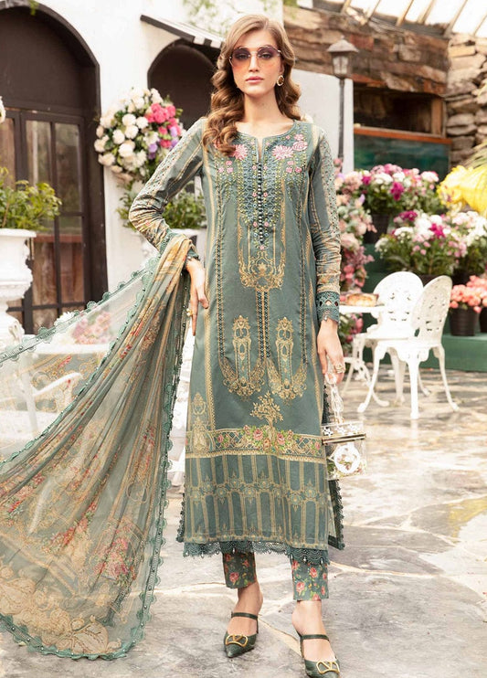 Embroidered Lawn 3 Piece Unstitched Suit MBL-MPT-2104-B-24 - Summer Collection