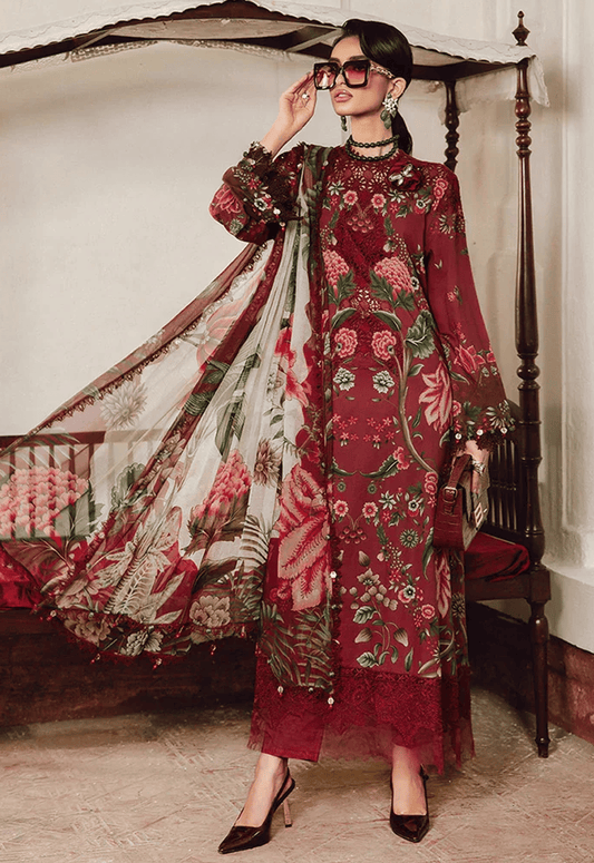 Embroidered Lawn 3 Piece Unstitched Suit MBL-MPT-2709-A-25 - Summer Collection