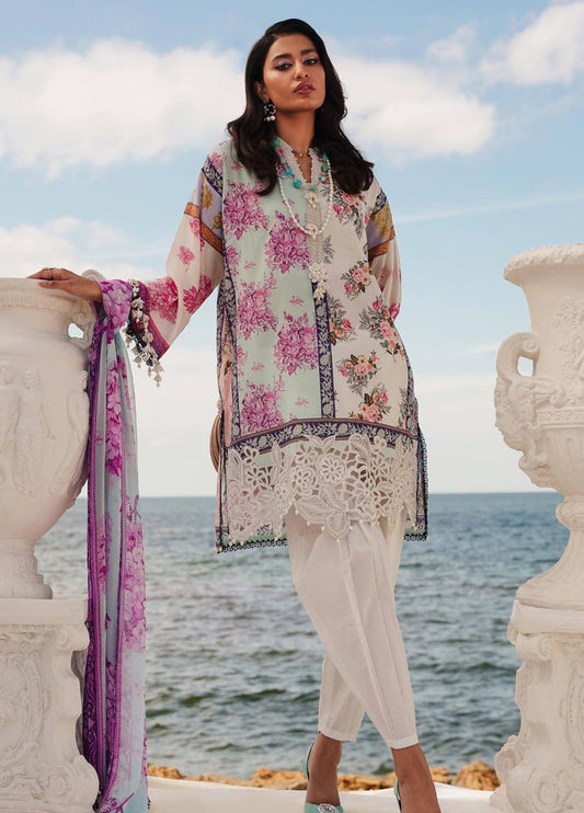 Embroidered Lawn 3 Piece Unstitched Suit  SSL-M241-003B-24 - Summer Collection