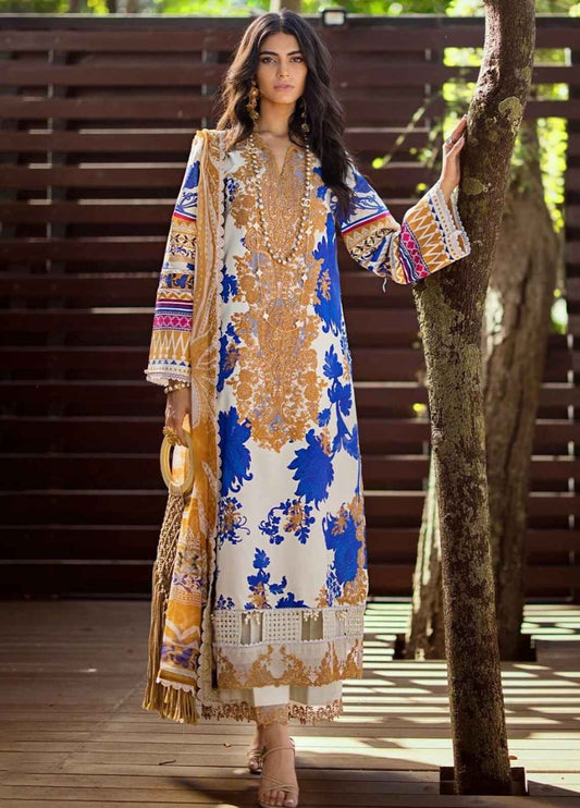 Embroidered Lawn 3 Piece Unstitched Suit ESL-01A-OPRAH - Summer Collection