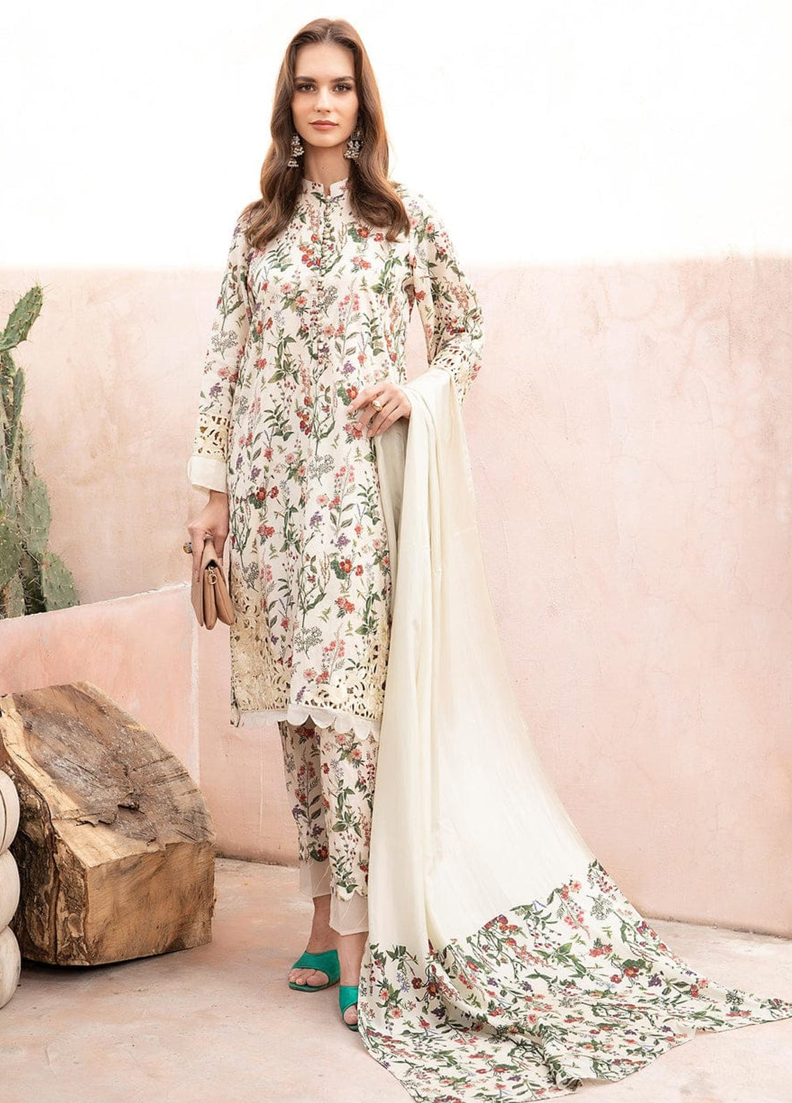 Embroidered Lawn 3 Piece Unstitched Suit MBL-DW-EF23-71 - Summer Collection