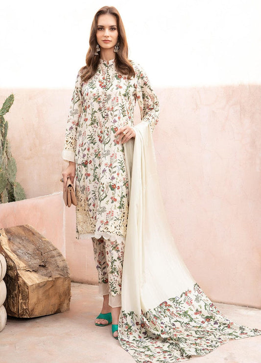 Embroidered Lawn 3 Piece Unstitched Suit MBL-DW-EF23-71 - Summer Collection