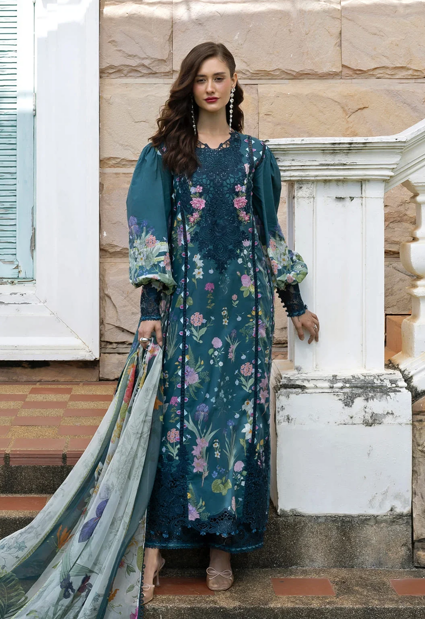 Embroidered Lawn 3 Piece Unstitched Suit EL-ESA-5A-26 - Summer Collection