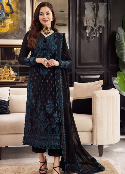 Embroidered Unstitched 3 Piece Chiffon Suit AJRNC-D02- 23- Party Wear