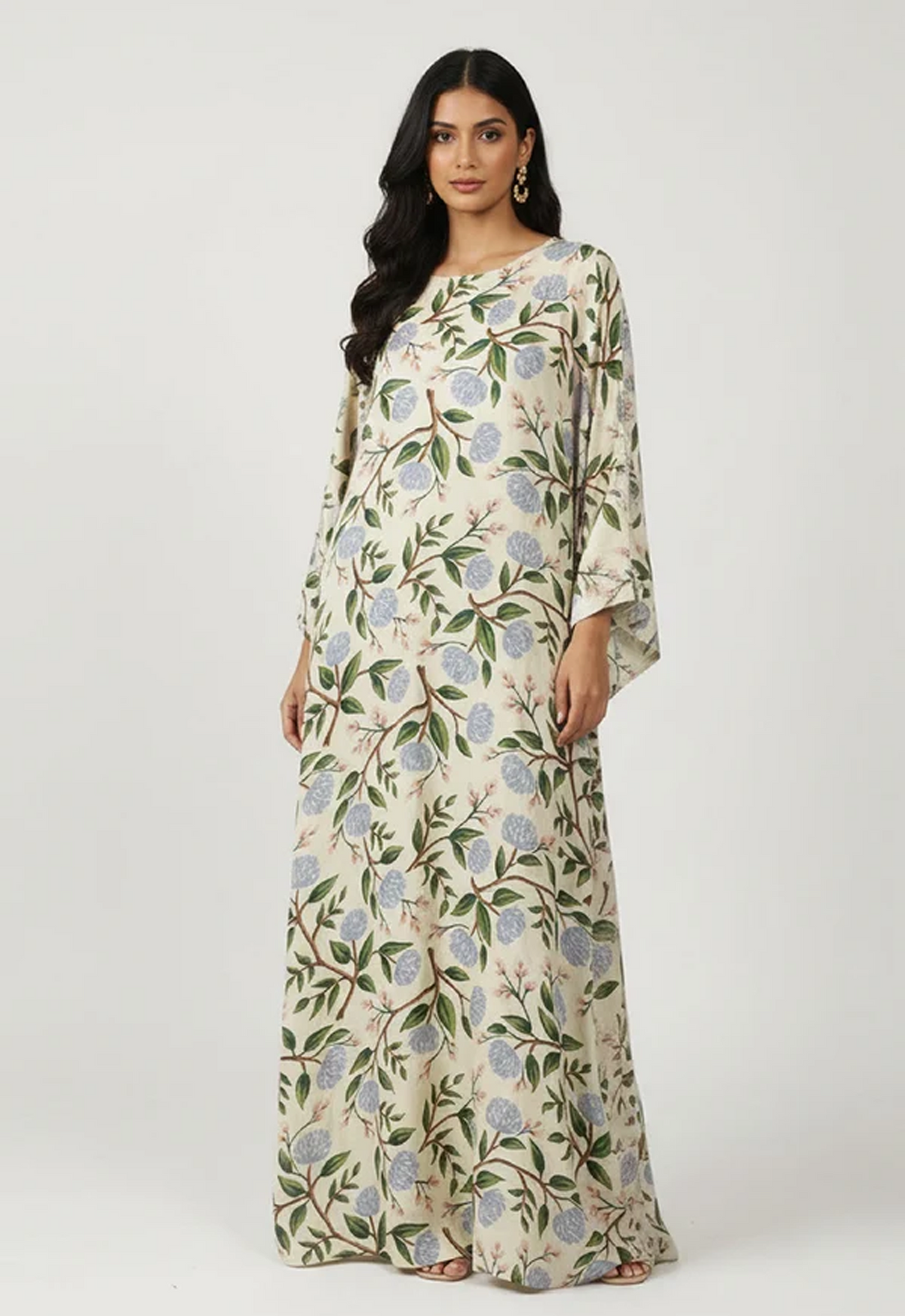 Printed Kaftaan Charmeuse Silk 2 Piece Unstitched Suit SMK-KIREN  Kaftan - Party Wear