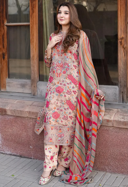Embroidered Lawn 3 Piece Unstitched Suit ACL-EID-08 - Summer Collection