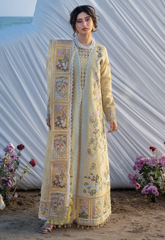 Embroidered Lawn 3 Piece Unstitched Suit ML-HU-S-02 - Summer Collection
