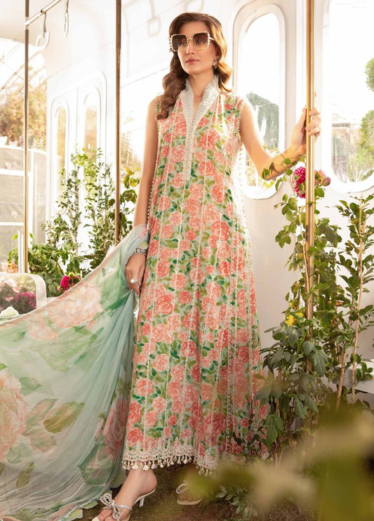 Embroidered Lawn 3 Piece Unstitched Suit MBL-MPT-2106-A-24 - Summer Collection
