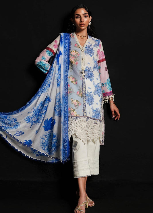 Embroidered Lawn 3 Piece Unstitched Suit  SSL-M241-003A-24 - Summer Collection