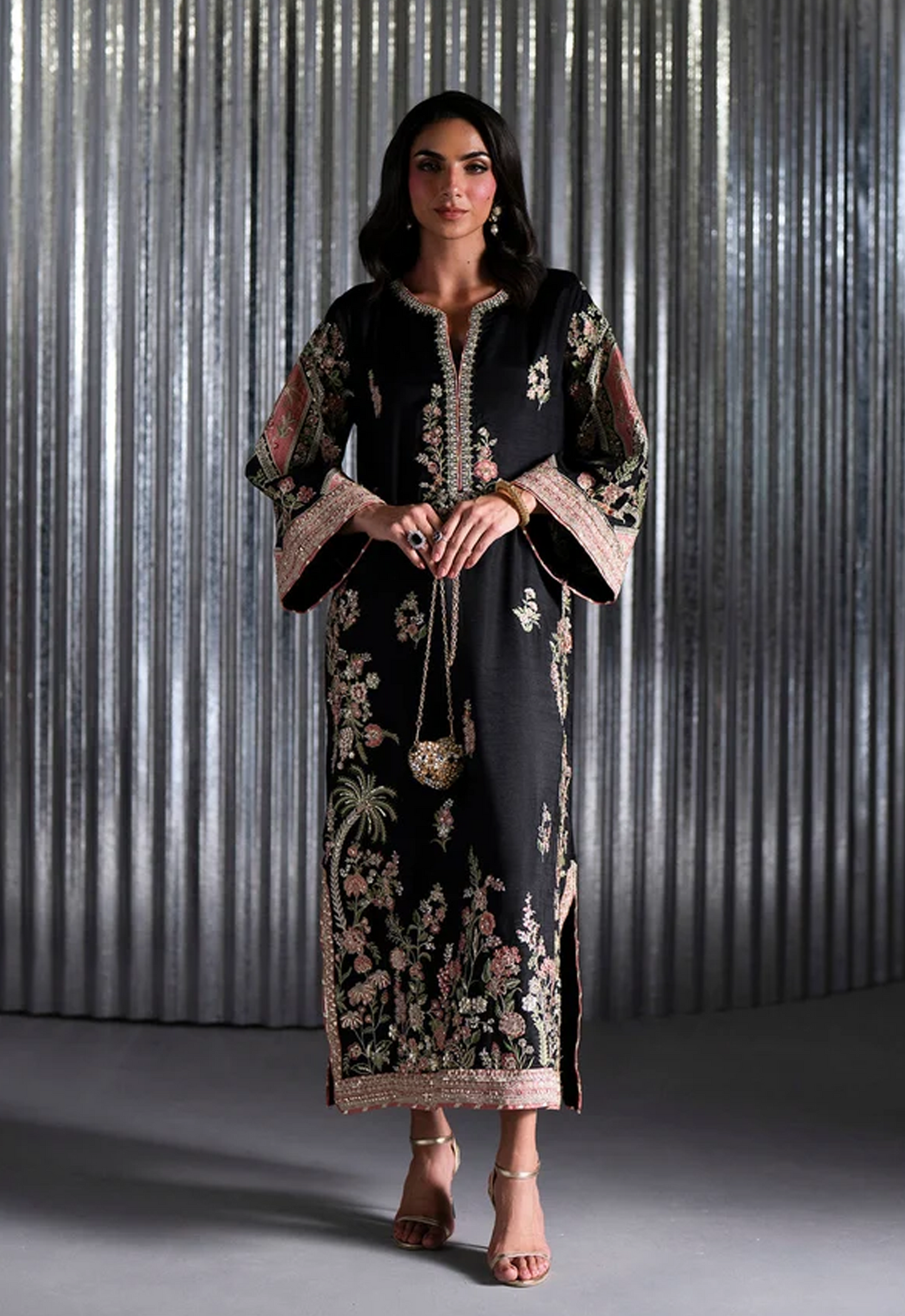 Embroidered Kaftaan Raw Silk 3 Piece Unstitched Suit EK-E1135/104/902 - Party Wear