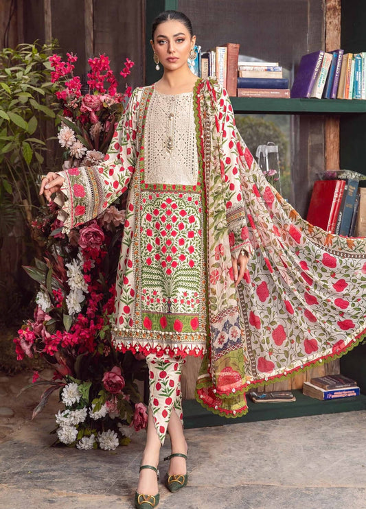 Embroidered Lawn 3 Piece Unstitched Suit MBL-MPT-2114-A-24 - Summer Collection
