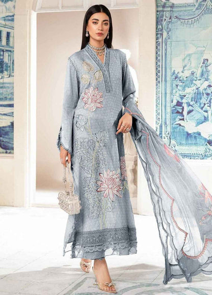 Embroidered Lawn 3 Piece Unstitched Suit MBL-MPT-2201-B-24 - Summer Collection