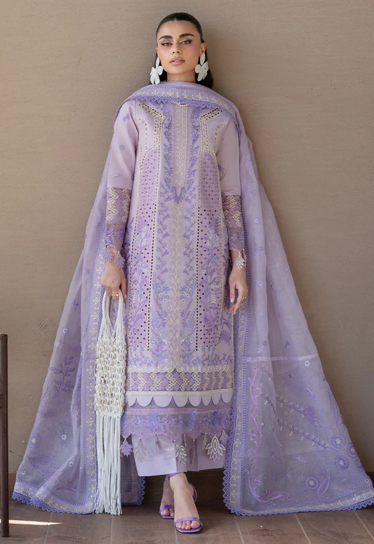 Embroidered Lawn 3 Piece Unstitched Suit ML-HU-S-07 - Summer Collection