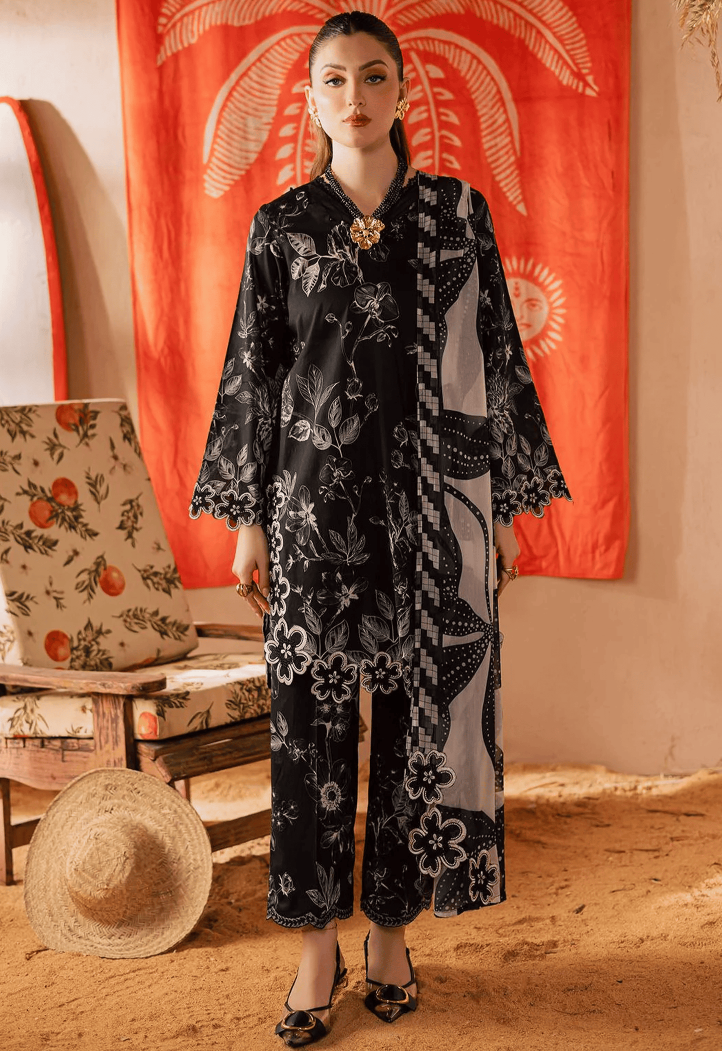 Embroidered Lawn 3 Piece Unstitched Suit NC-NP-465-A - Summer Collection