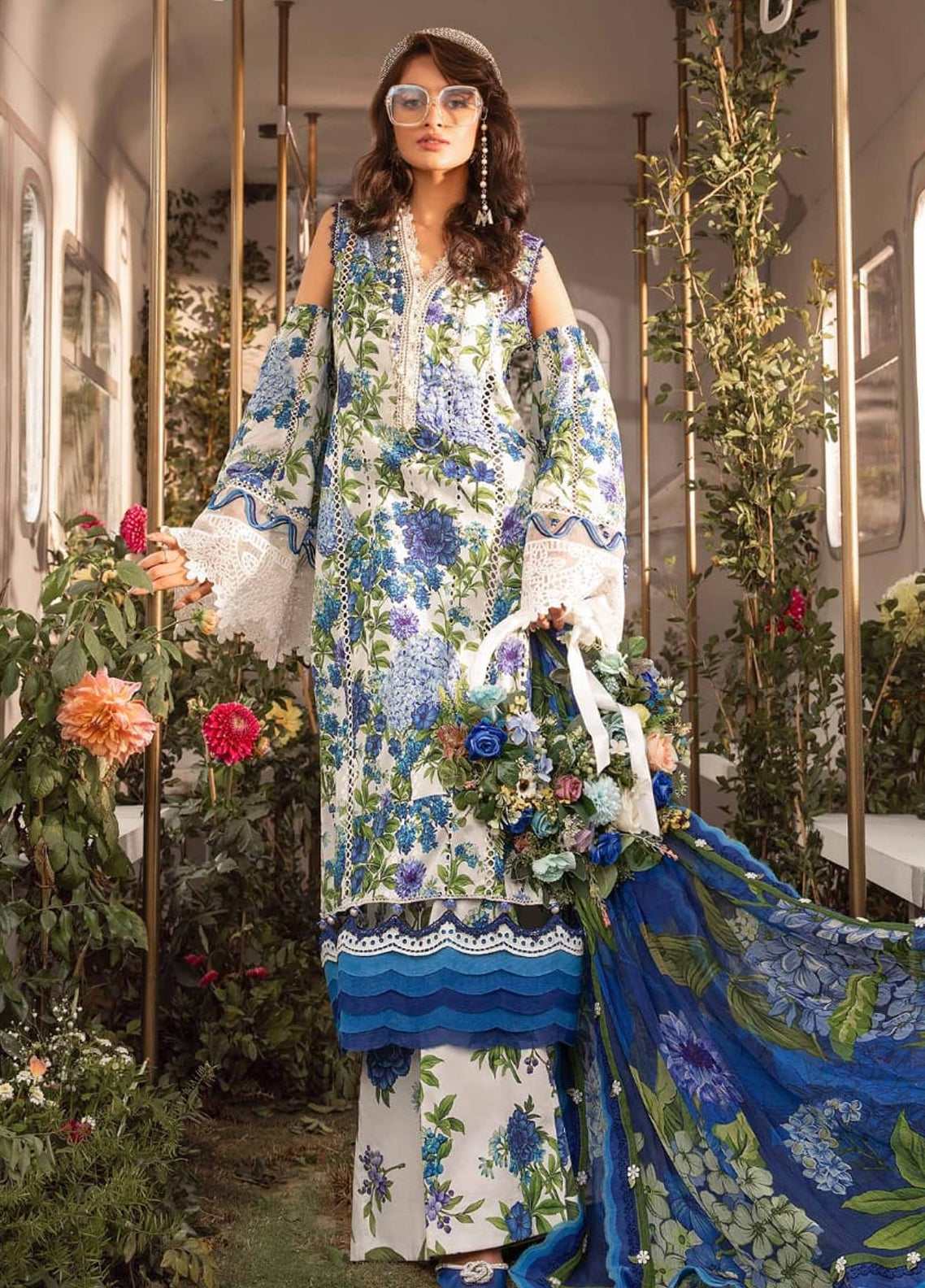 Embroidered Lawn 3 Piece Unstitched Suit MBL-MPT-2012-B-24 - Summer Collection