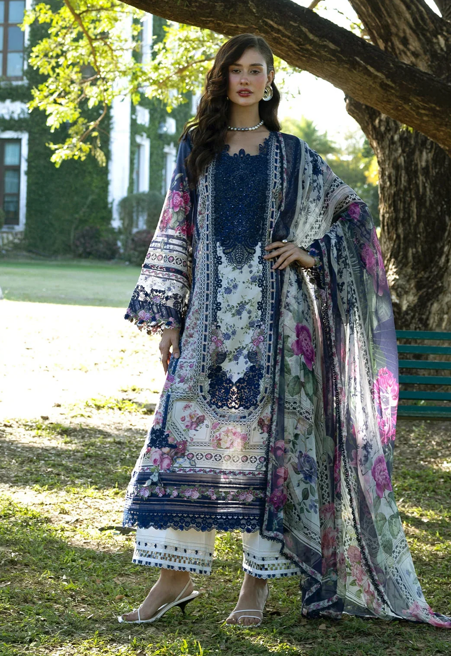 Embroidered Lawn 3 Piece Unstitched Suit EL-ESA-2A-26 - Summer Collection