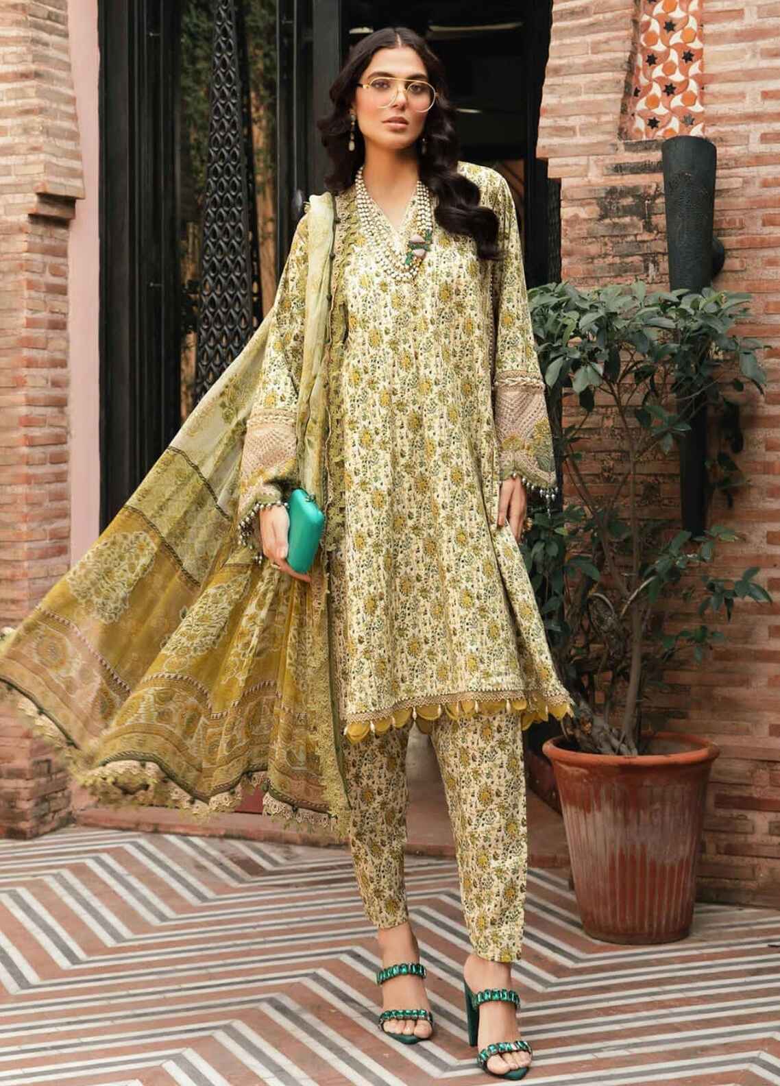 Embroidered Lawn 3 Piece Unstitched Suit MBL-MPT-2207-A-24 - Summer Collection