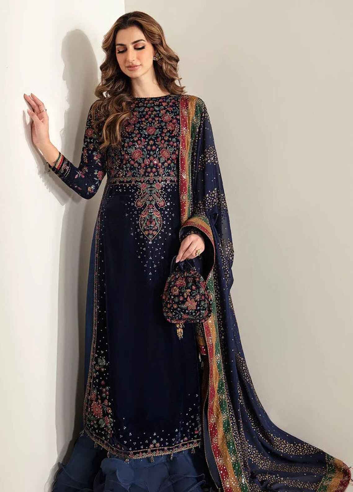 Embroidered Unstitched 3 Piece Velvet Suit JV-VF-2005 - Party Wear