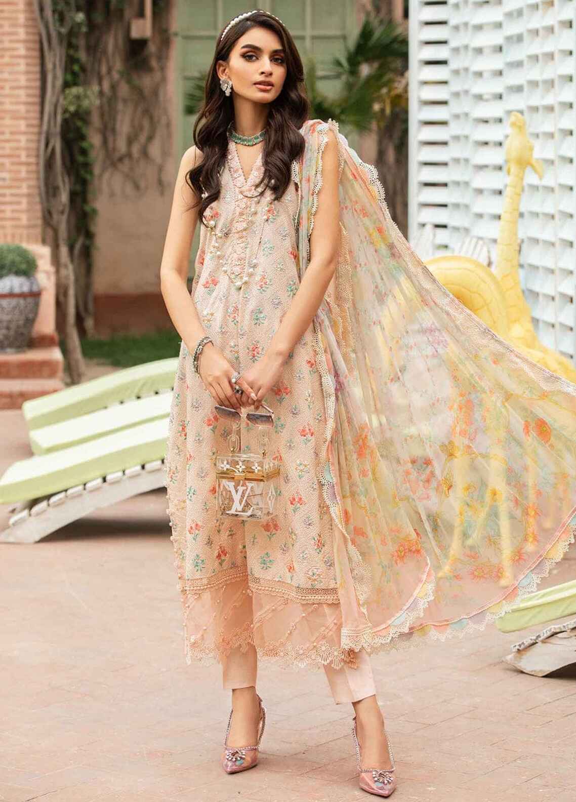 Embroidered Lawn 3 Piece Unstitched Suit MBL-MPT-2203-B-24 - Summer Collection