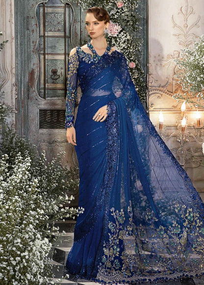 Embroidered Chiffon 3 Piece Unstitched Saree MBC-BD-2704-23-Party Wear