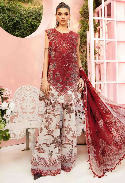 Embroidered Lawn 3 Piece Unstitched Suit MBL-MPT-2608-A-25 - Summer Collection