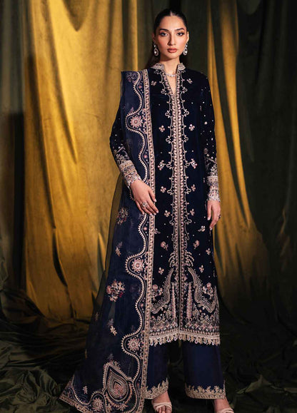 Embroidered Unstitched 3 Piece Velvet Suit QV-BK-05-DALIA-24 - Party Wear