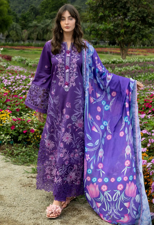 Embroidered Lawn 3 Piece Unstitched Suit ML-LILY VEIL-26 - Summer Collection