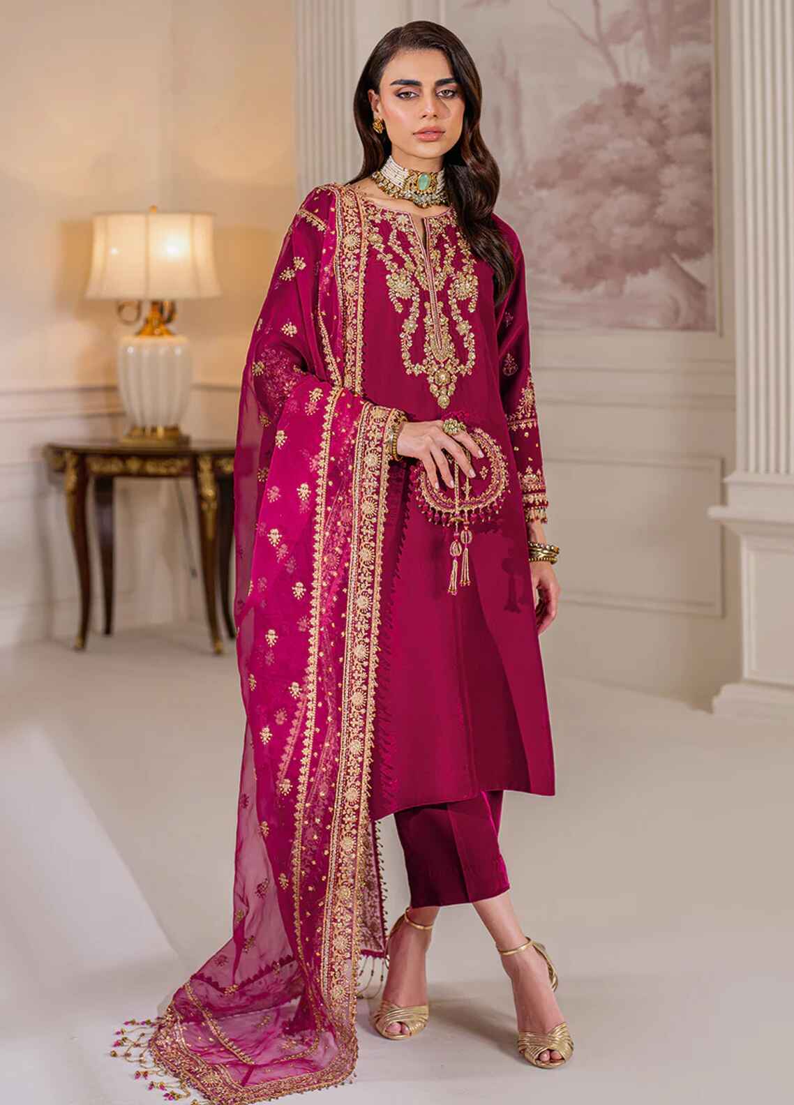 Embroidered Unstitched 3 Piece Velvet Suit BV-PR-1020 - Party Wear