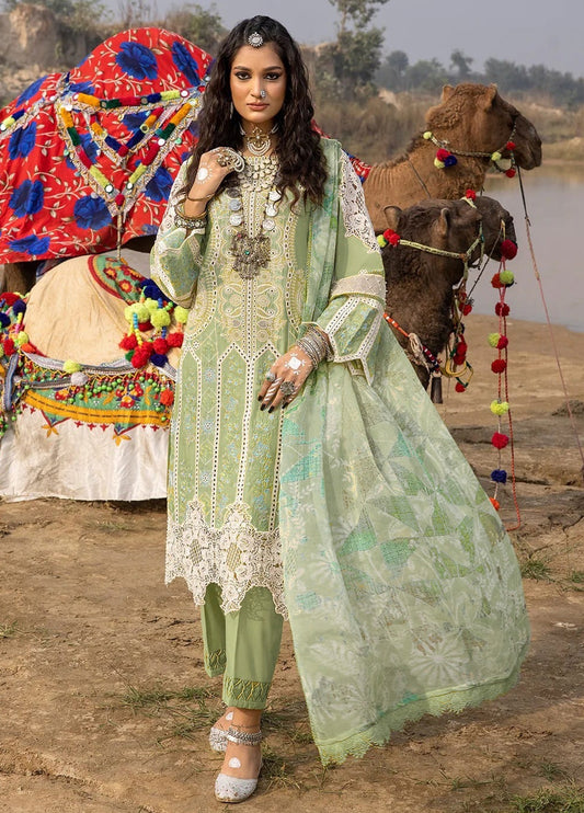 Embroidered Lawn 3 Piece Unstitched Suit ALL-D5522-24 - Summer Collection